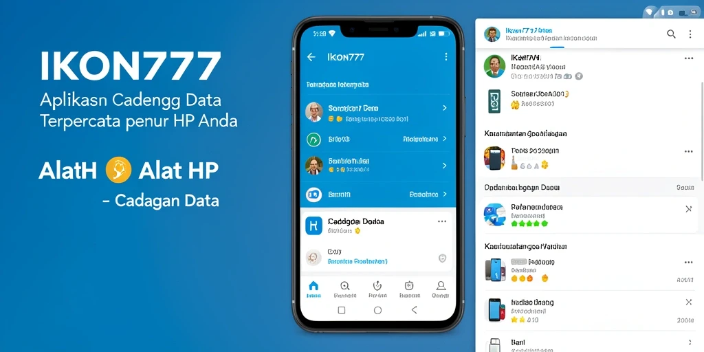 Antarmuka utama aplikasi IKON777 untuk cadangan data yang efisien.