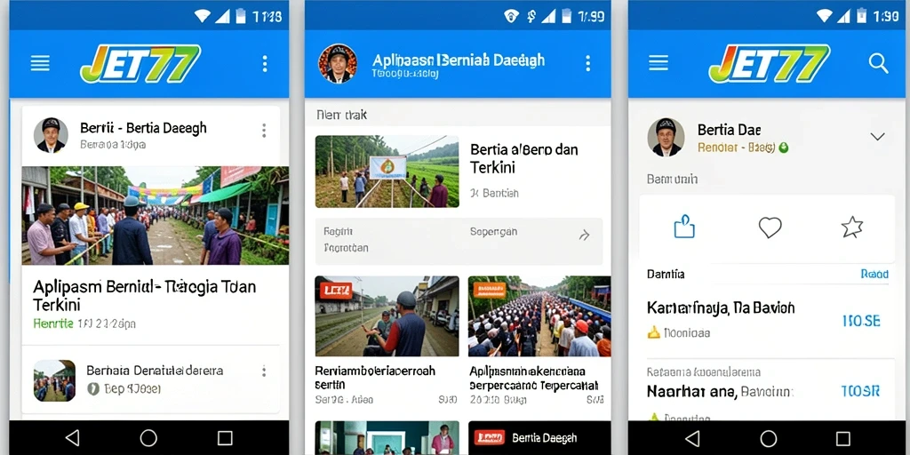 Tampilan antarmuka JET77 yang menarik dan informatif.