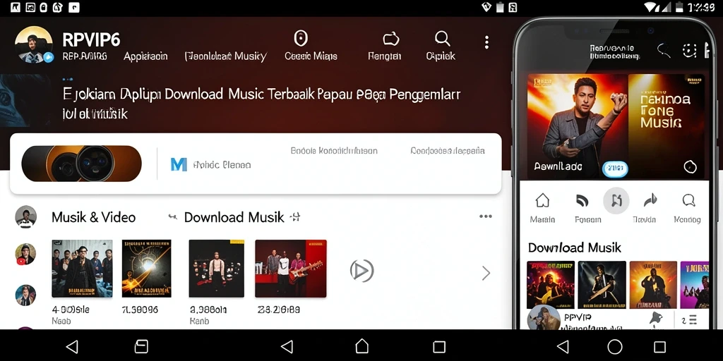 Tampilan antarmuka RPVIP6 untuk pengunduhan musik yang mudah dan cepat.