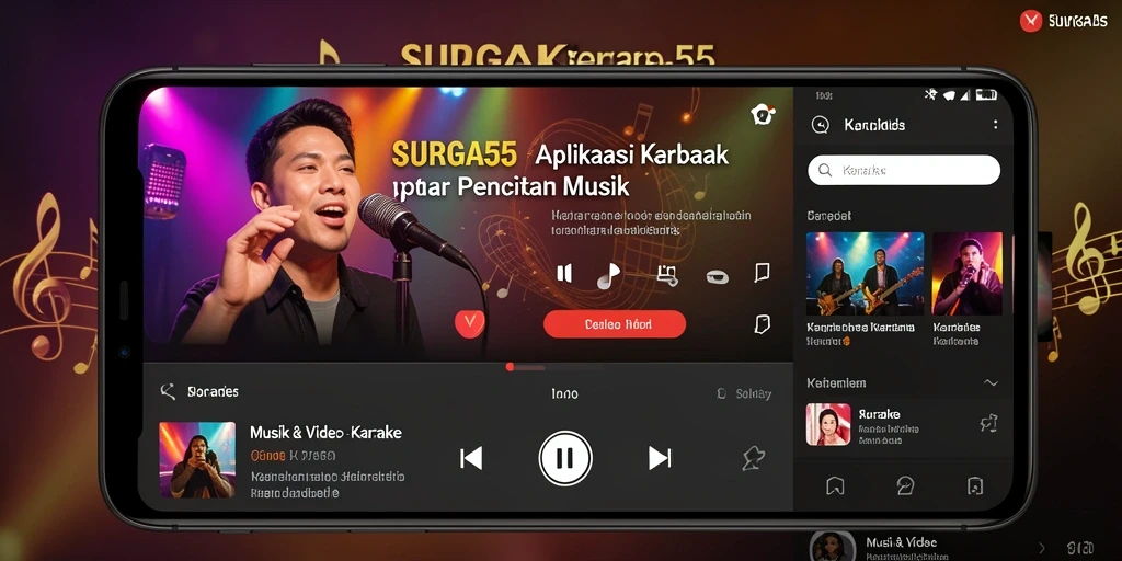 Antarmuka intuitif dan beragam fungsi Karaoke SURGA55.