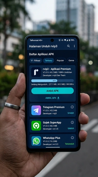 Tampilan halaman APK rvip3