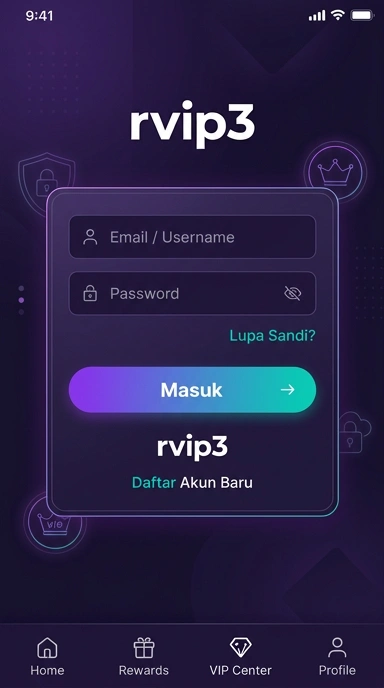 Tampilan halaman login rvip3