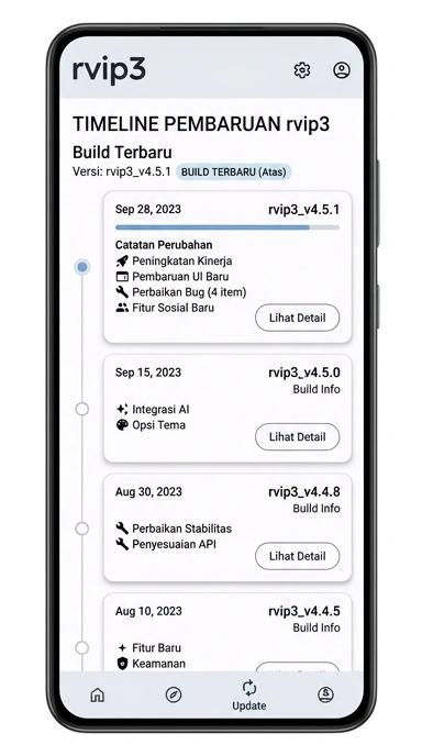 Tampilan riwayat versi rvip3